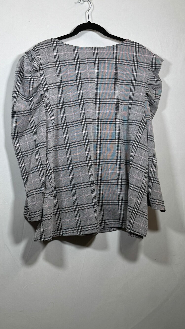 Cato 22/24W Plaid Long Sleeve Top Plus Size Womens Shirt